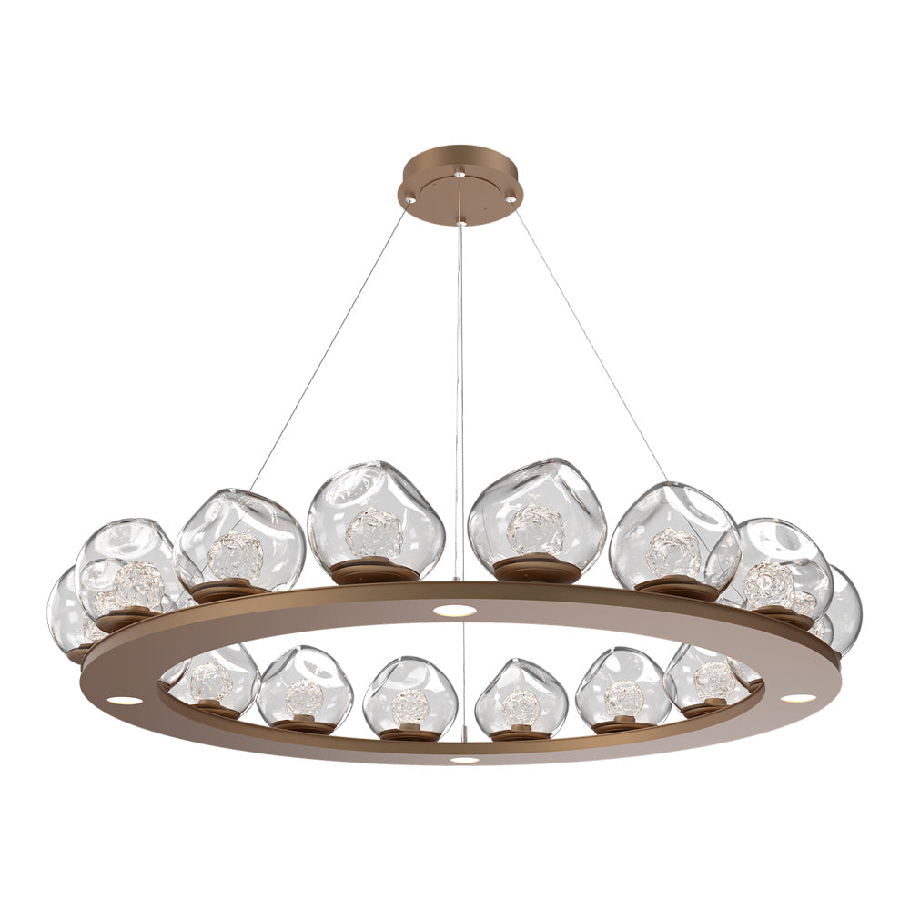 Luna Ring Clear LED Chandelier in Novel Brass/Floret Crystal (48.13-Inch).