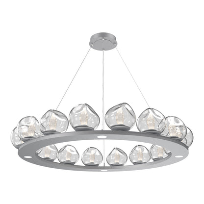 Luna Ring Clear LED Chandelier in Classic Silver/Geo Crystal (48.13-Inch).