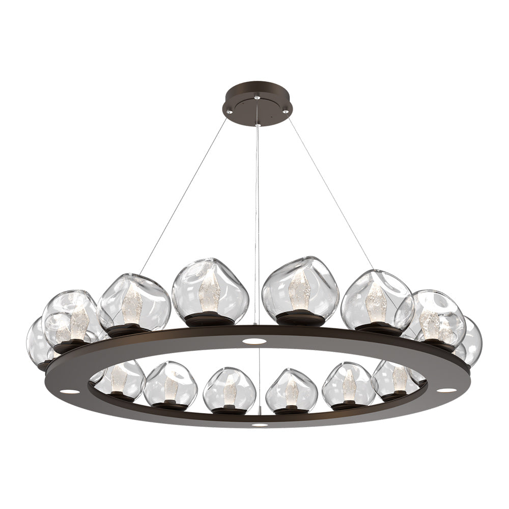 Luna Ring Clear LED Chandelier in Flat Bronze/Geo Crystal (48.13-Inch).