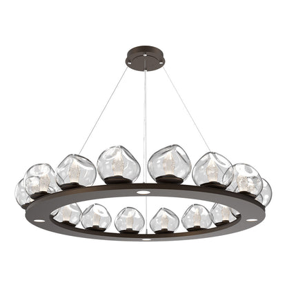 Luna Ring Clear LED Chandelier in Flat Bronze/Geo Crystal (48.13-Inch).