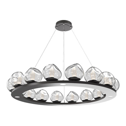Luna Ring Clear LED Chandelier in Graphite/Geo Crystal (48.13-Inch).