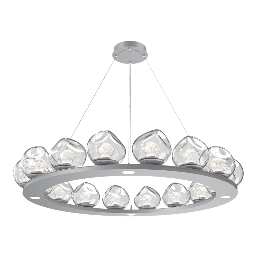 Luna Ring Clear LED Chandelier in Classic Silver/Zircon Crystal (48.13-Inch).