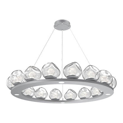 Luna Ring Clear LED Chandelier in Classic Silver/Zircon Crystal (48.13-Inch).