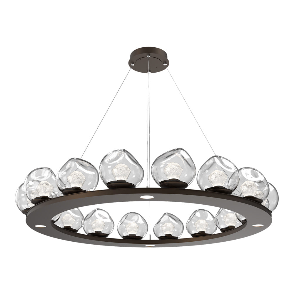 Luna Ring Clear LED Chandelier in Flat Bronze/Zircon Crystal (48.13-Inch).