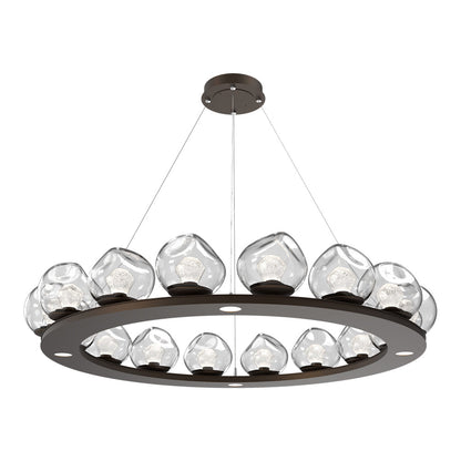 Luna Ring Clear LED Chandelier in Flat Bronze/Zircon Crystal (48.13-Inch).