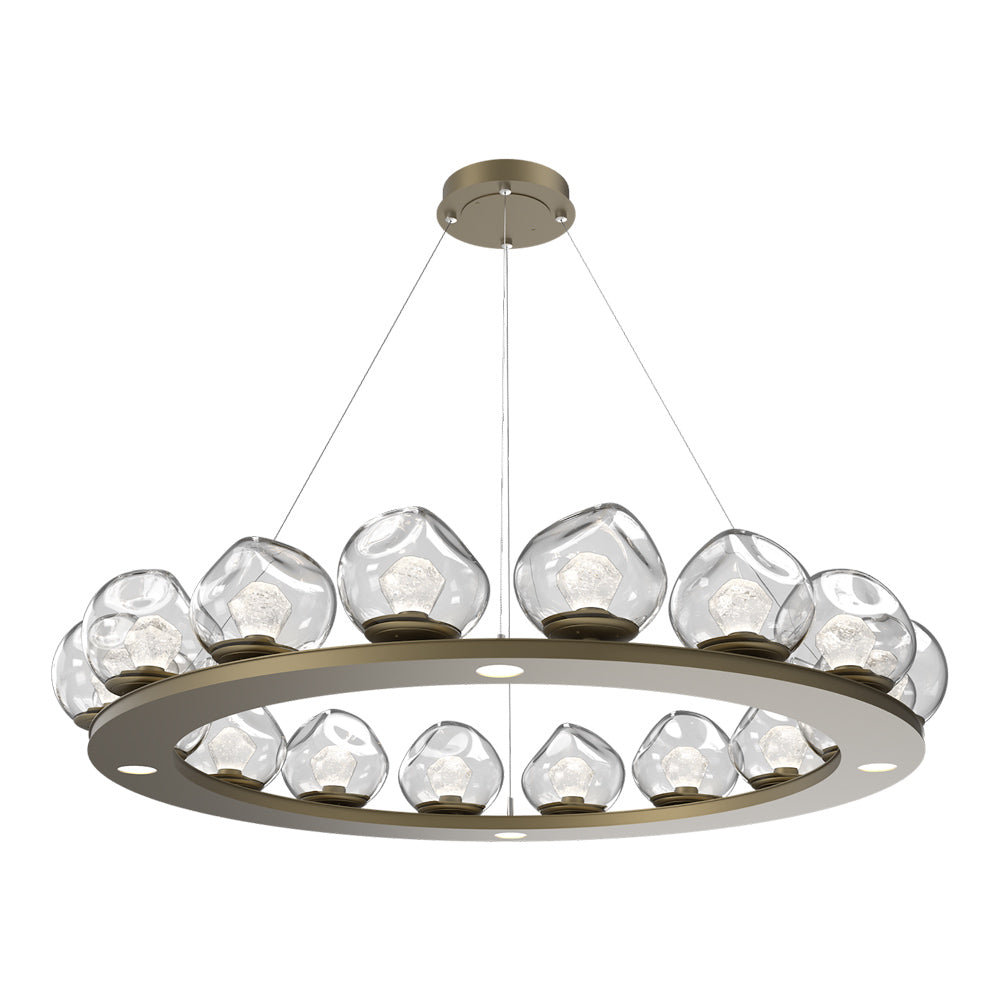 Luna Ring Clear LED Chandelier in Gilded Brass/Zircon Crystal (48.13-Inch).