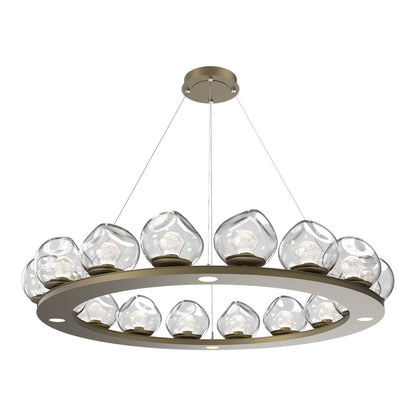 Luna Ring Clear LED Chandelier in Gilded Brass/Zircon Crystal (48.13-Inch).