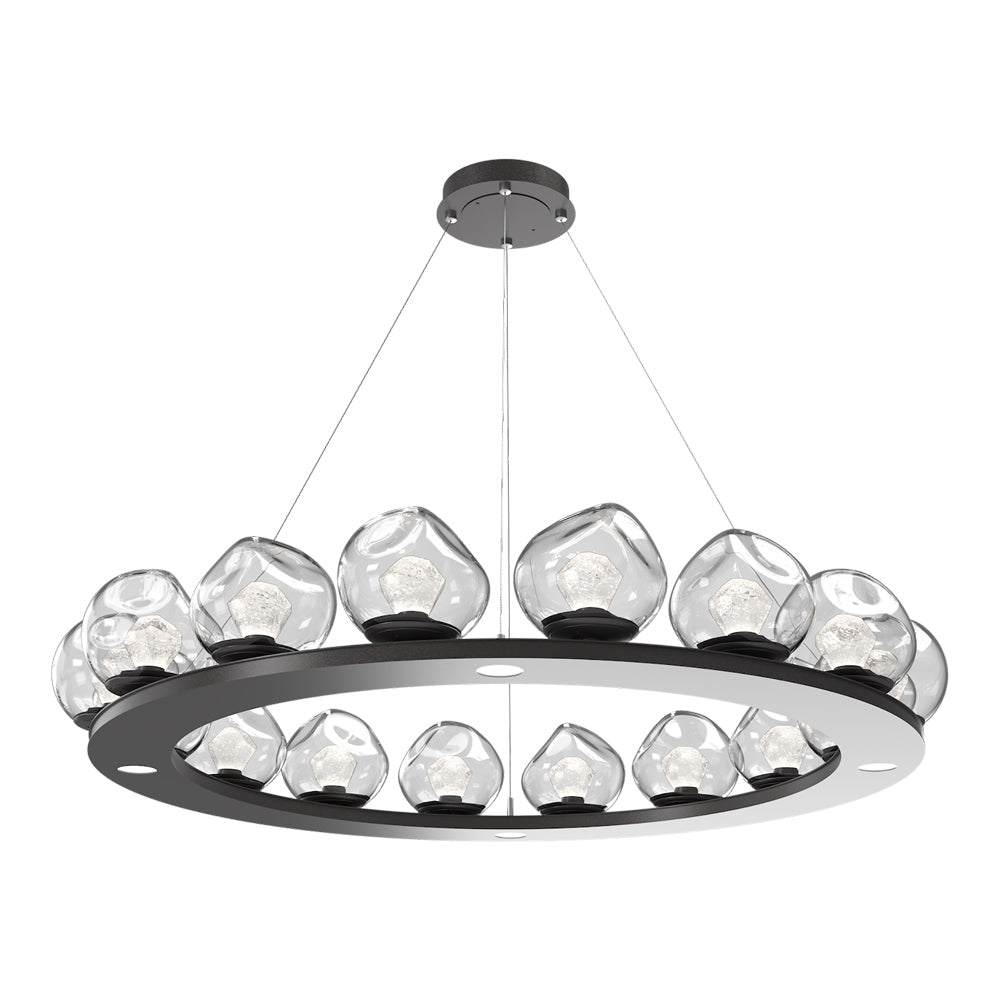 Luna Ring Clear LED Chandelier in Graphite/Zircon Crystal (48.13-Inch).
