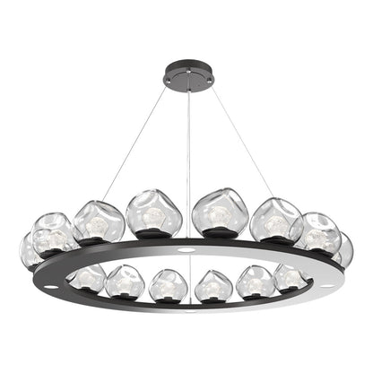 Luna Ring Clear LED Chandelier in Graphite/Zircon Crystal (48.13-Inch).