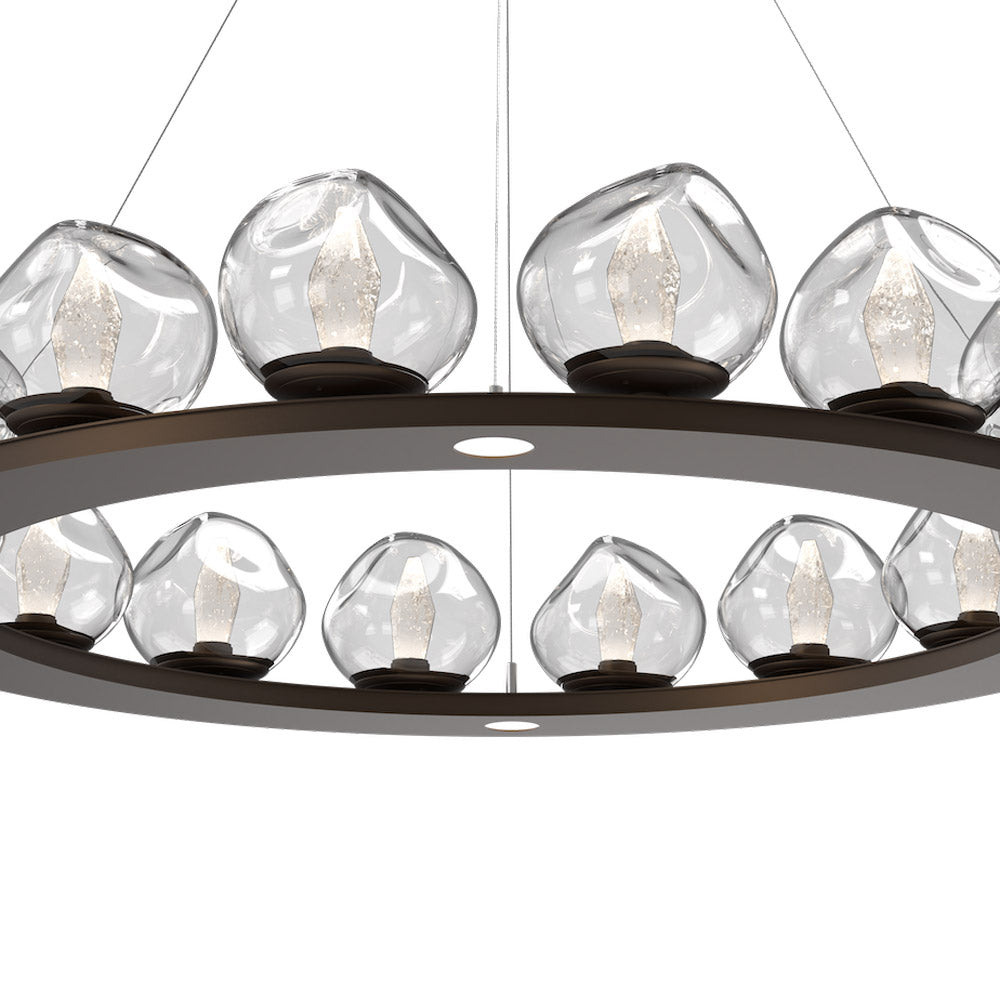 Luna Ring Clear LED Chandelier in Detail.
