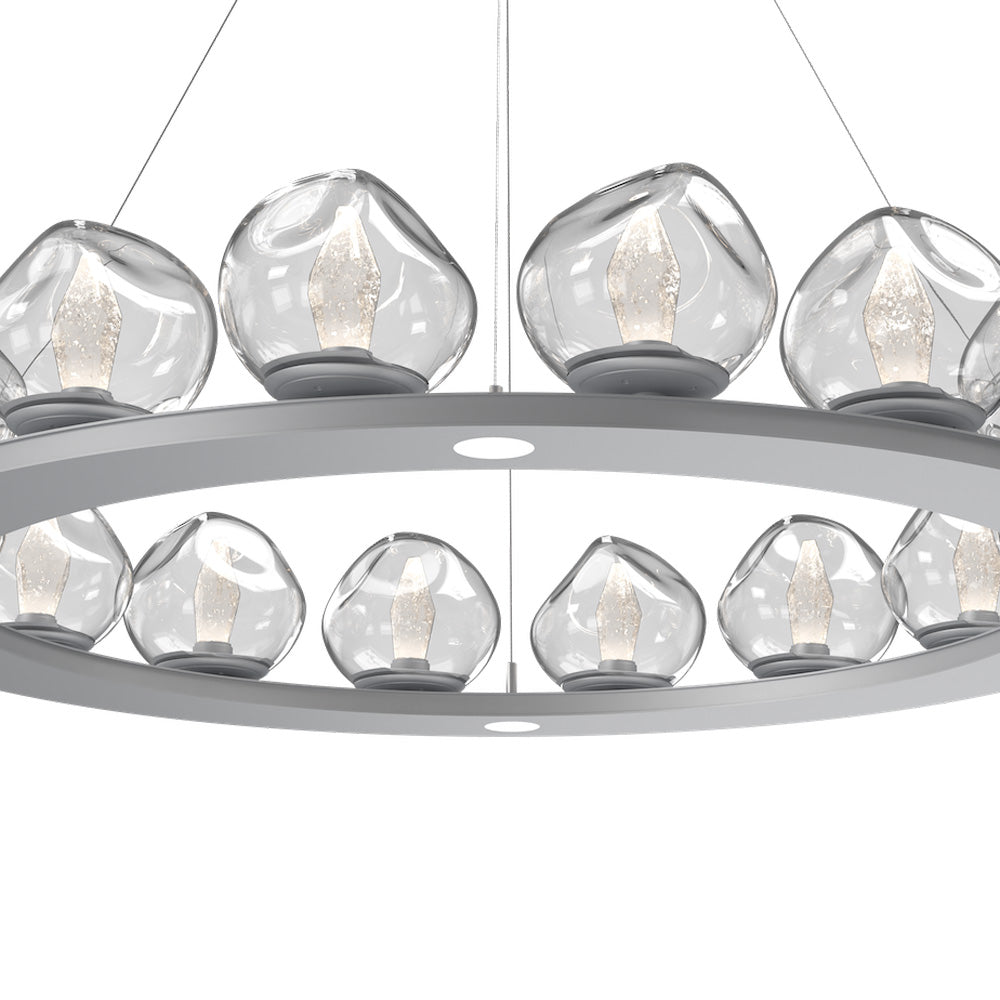 Luna Ring Clear LED Chandelier in Detail.