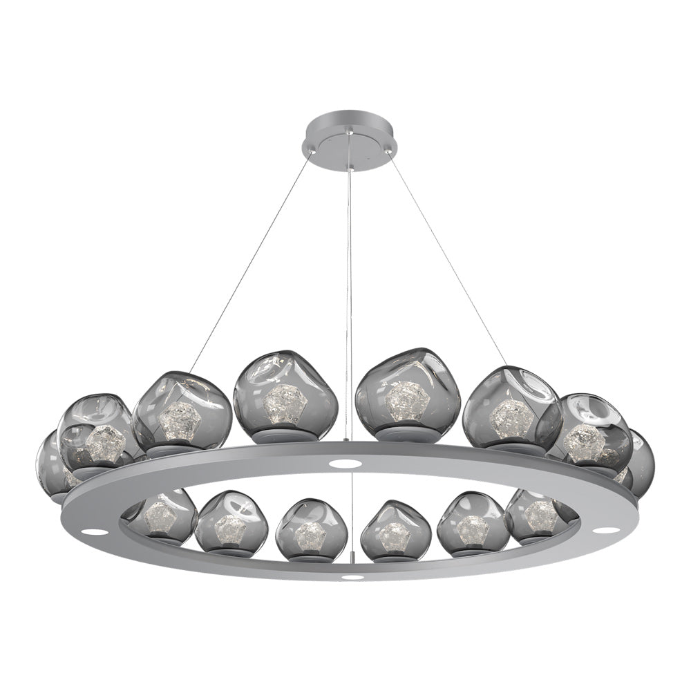 Luna Ring Smoke LED Chandelier in Classic Silver/Zircon Crystal (48.13-Inch).