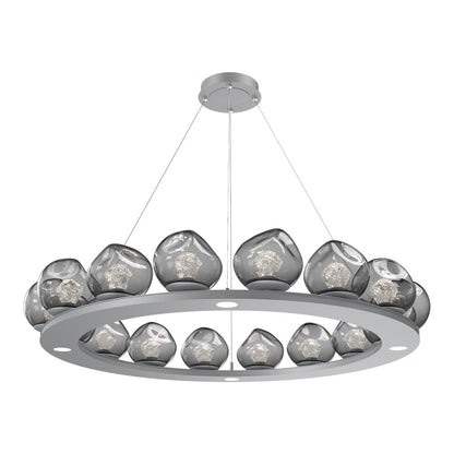 Luna Ring Smoke LED Chandelier in Classic Silver/Zircon Crystal (48.13-Inch).