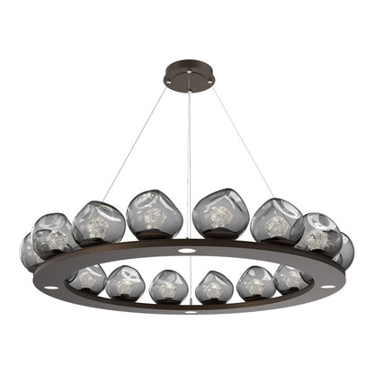 Luna Ring Smoke LED Chandelier in Flat Bronze/Zircon Crystal (48.13-Inch).