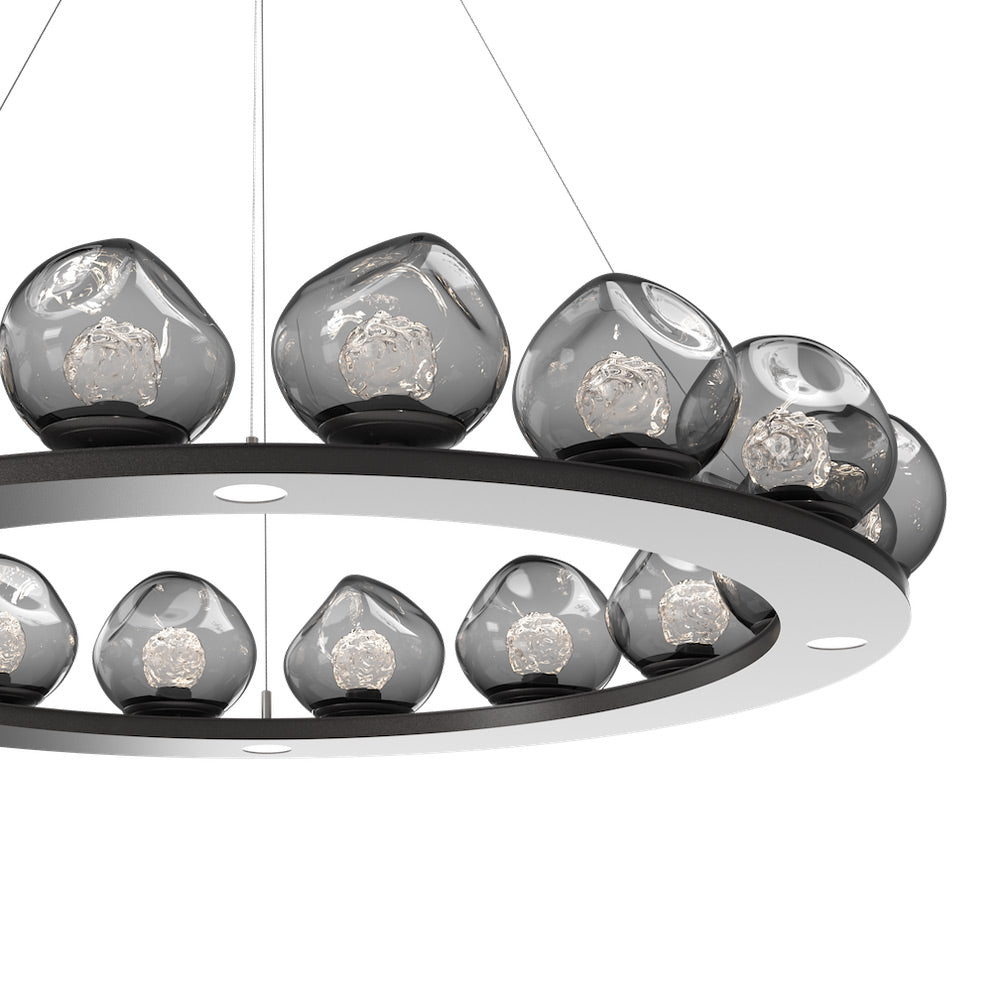 Luna Ring Smoke LED Chandelier in Detail.
