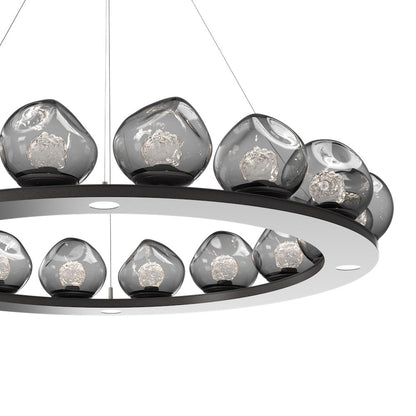 Luna Ring Smoke LED Chandelier in Detail.