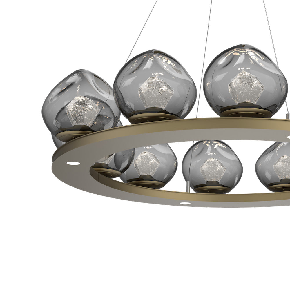 Luna Ring Smoke LED Chandelier in Detail.