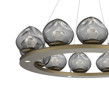 Luna Ring Smoke LED Chandelier in Detail.
