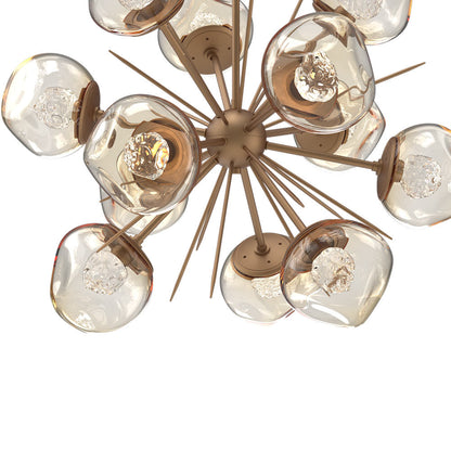 Luna Starburst Amber LED Chandelier in Detail.