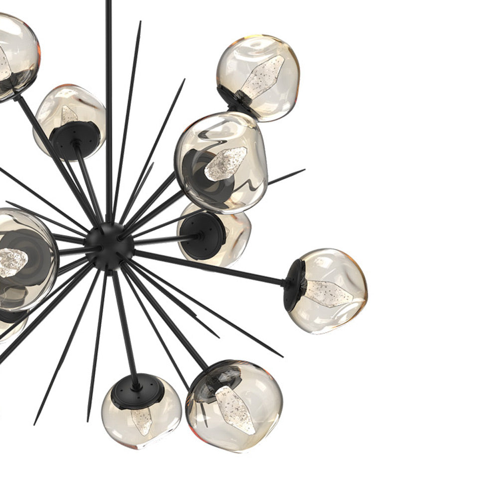 Luna Starburst Amber LED Chandelier in Detail.