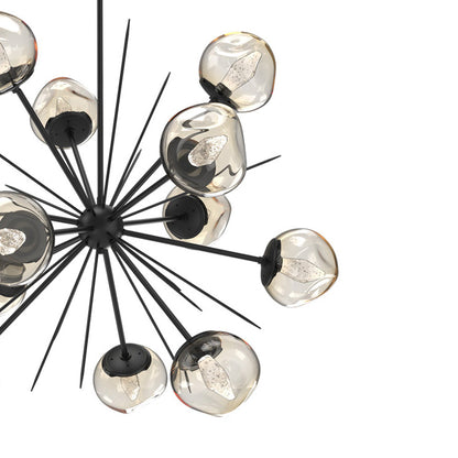 Luna Starburst Amber LED Chandelier in Detail.