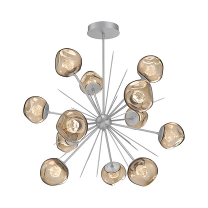 Luna Starburst Bronze LED Chandelier in Classic Silver/Zircon Crystal (40-Inch).