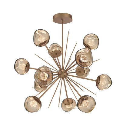 Luna Starburst Bronze LED Chandelier in Novel Brass/Zircon Crystal (40-Inch).