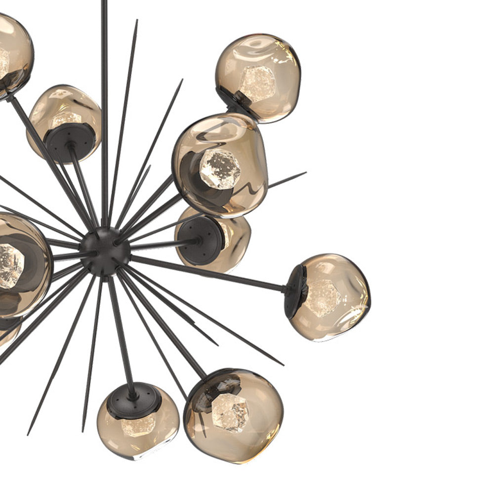 Luna Starburst Bronze LED Chandelier in Detail.