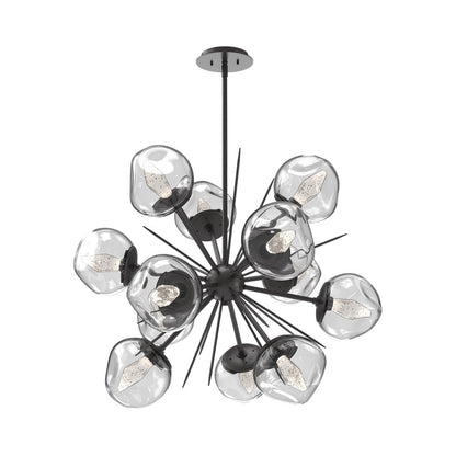 Luna Starburst Clear LED Chandelier in Graphite/Geo Crystal (32-Inch).