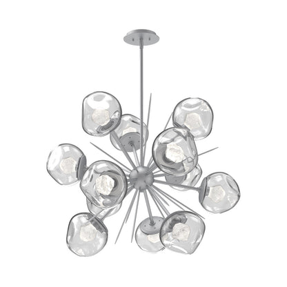 Luna Starburst Clear LED Chandelier in Classic Silver/Zircon Crystal (32-Inch).