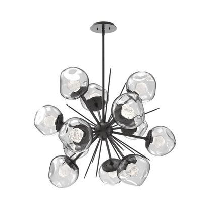 Luna Starburst Clear LED Chandelier in Graphite/Zircon Crystal (32-Inch).
