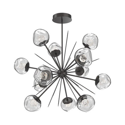 Luna Starburst Clear LED Chandelier in Graphite/Floret Crystal (40-Inch).