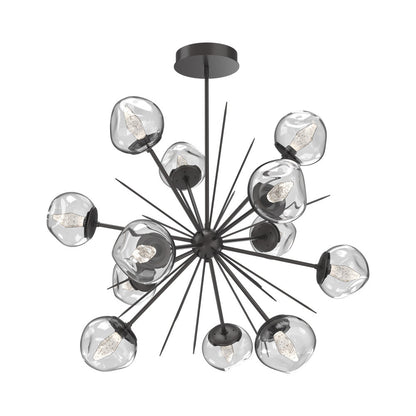 Luna Starburst Clear LED Chandelier in Graphite/Geo Crystal (40-Inch).