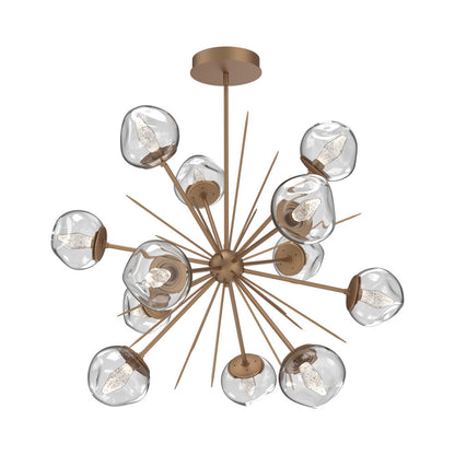 Luna Starburst Clear LED Chandelier in Novel Brass/Geo Crystal (40-Inch).