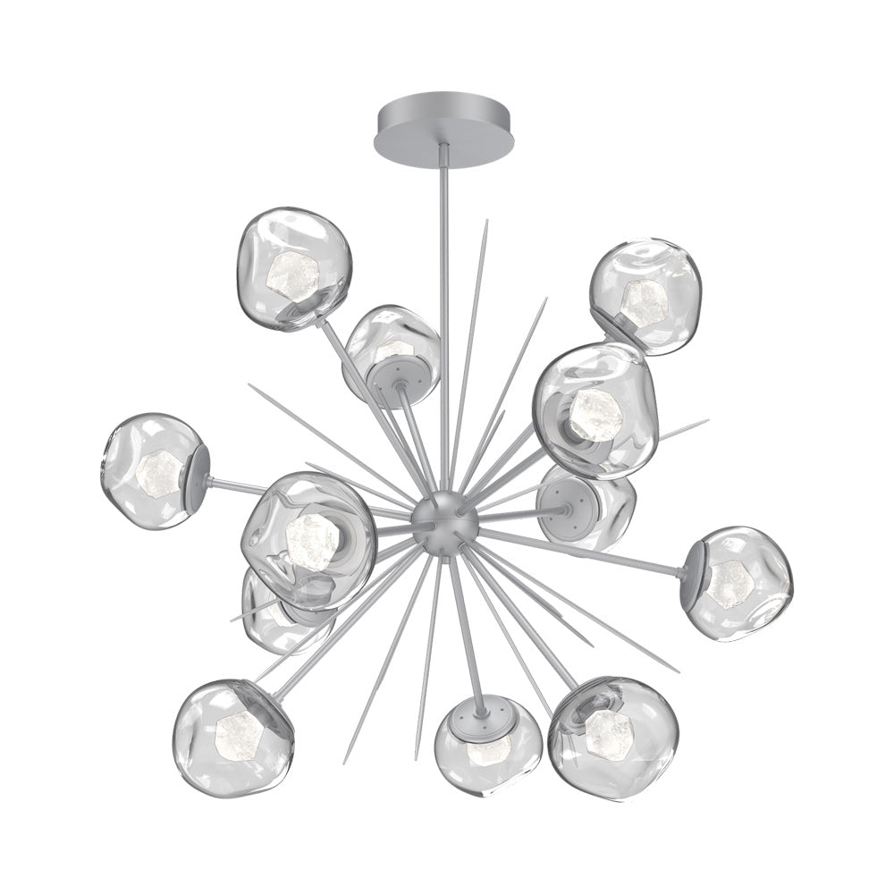 Luna Starburst Clear LED Chandelier in Classic Silver/Zircon Crystal (40-Inch).