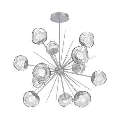 Luna Starburst Clear LED Chandelier in Classic Silver/Zircon Crystal (40-Inch).