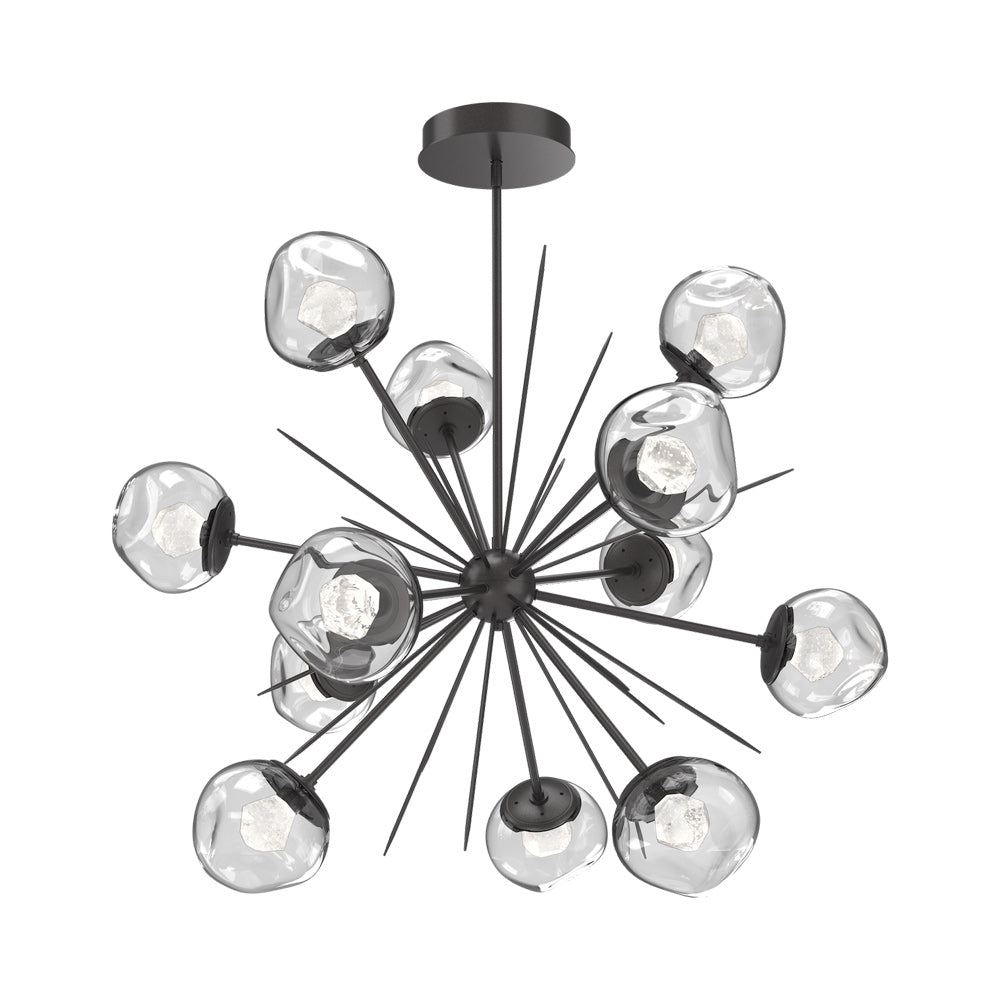 Luna Starburst Clear LED Chandelier in Graphite/Zircon Crystal (40-Inch).