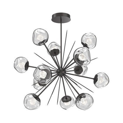Luna Starburst Clear LED Chandelier in Graphite/Zircon Crystal (40-Inch).