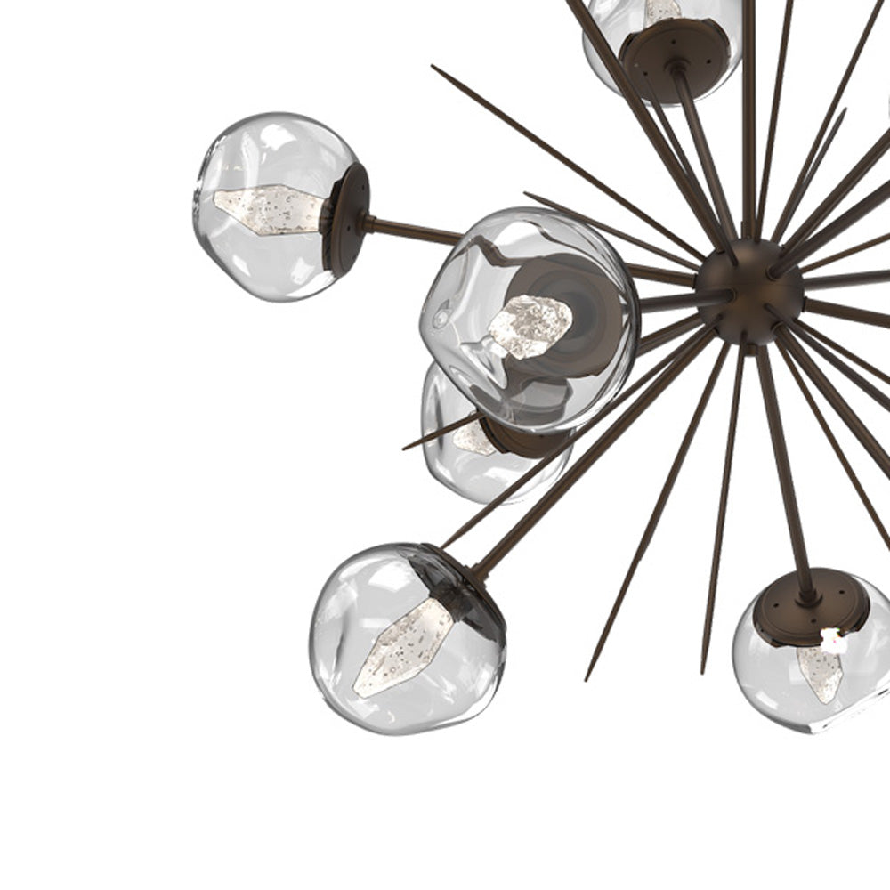 Luna Starburst Clear LED Chandelier in Detail.