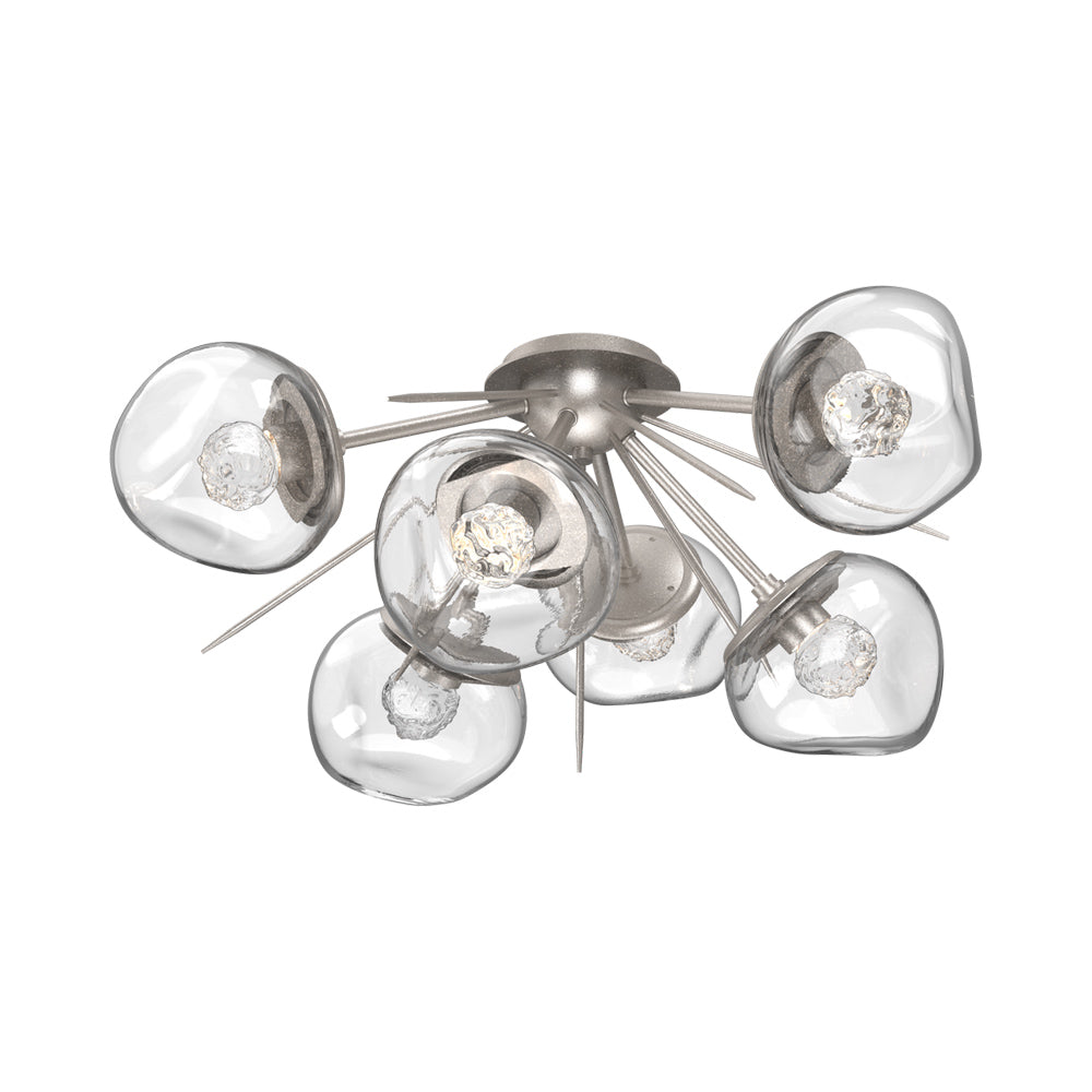 Luna Starburst LED Flush Mount Ceiling Light in Beige Silver/Clear (Floret Crystal).