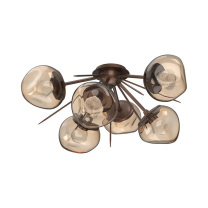 Luna Starburst LED Flush Mount Ceiling Light in Burnished Bronze/Bronze (Zircon Crystal).