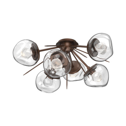 Luna Starburst LED Flush Mount Ceiling Light in Burnished Bronze/Clear (Zircon Crystal).