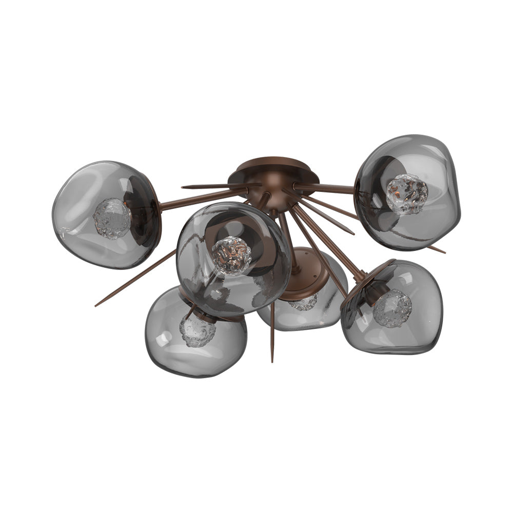 Luna Starburst LED Flush Mount Ceiling Light in Burnished Bronze/Smoke (Floret Crystal).