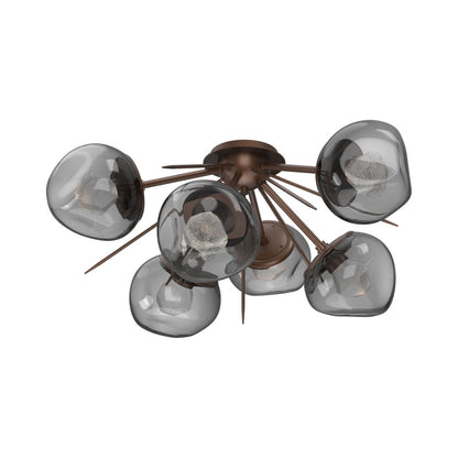 Luna Starburst LED Flush Mount Ceiling Light in Burnished Bronze/Smoke (Zircon Crystal).