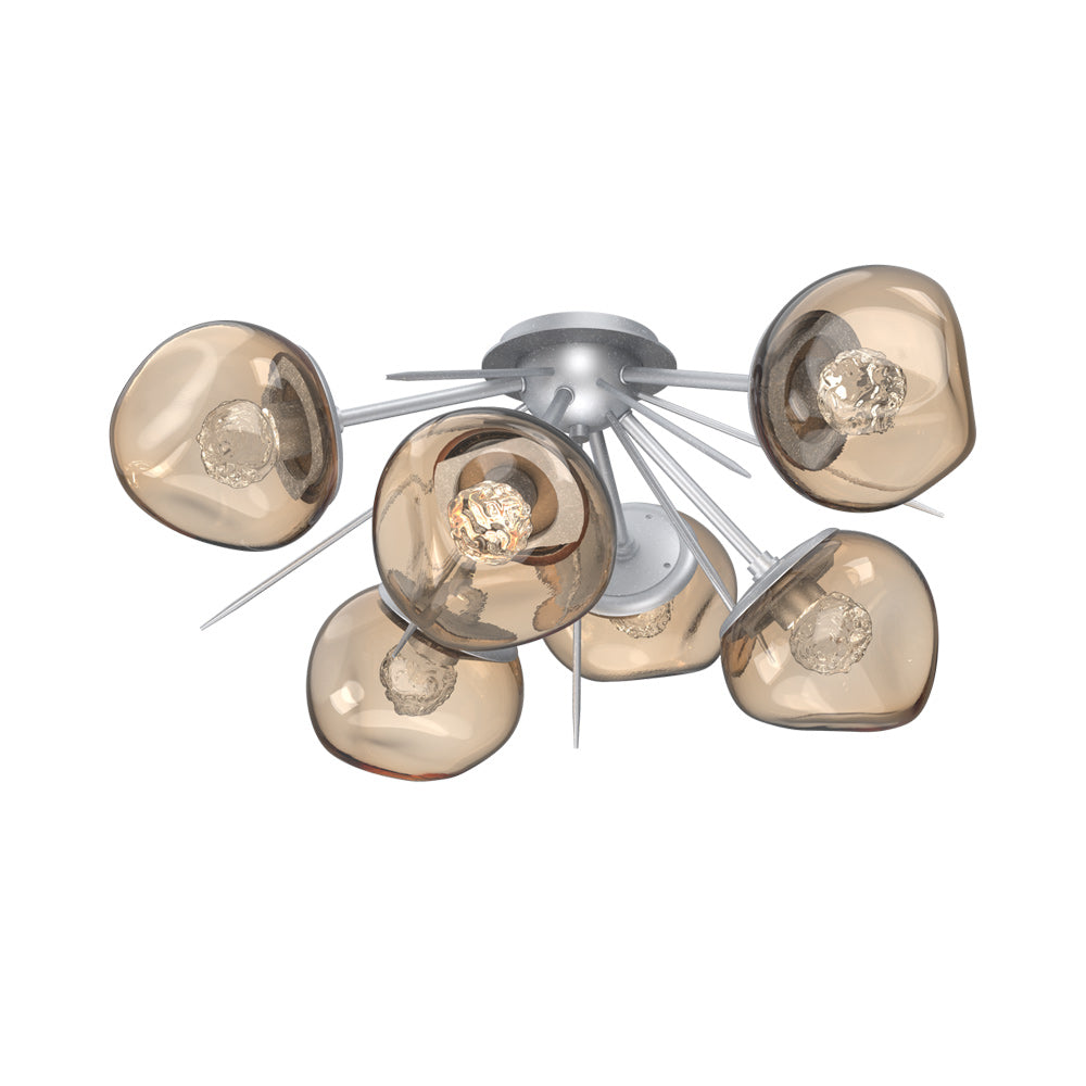 Luna Starburst LED Flush Mount Ceiling Light in Classic Silver/Bronze (Floret Crystal).
