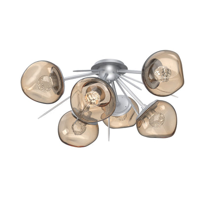 Luna Starburst LED Flush Mount Ceiling Light in Classic Silver/Bronze (Floret Crystal).