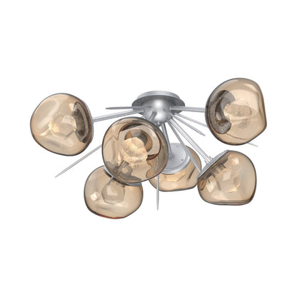 Luna Starburst LED Flush Mount Ceiling Light in Classic Silver/Bronze (Zircon Crystal).