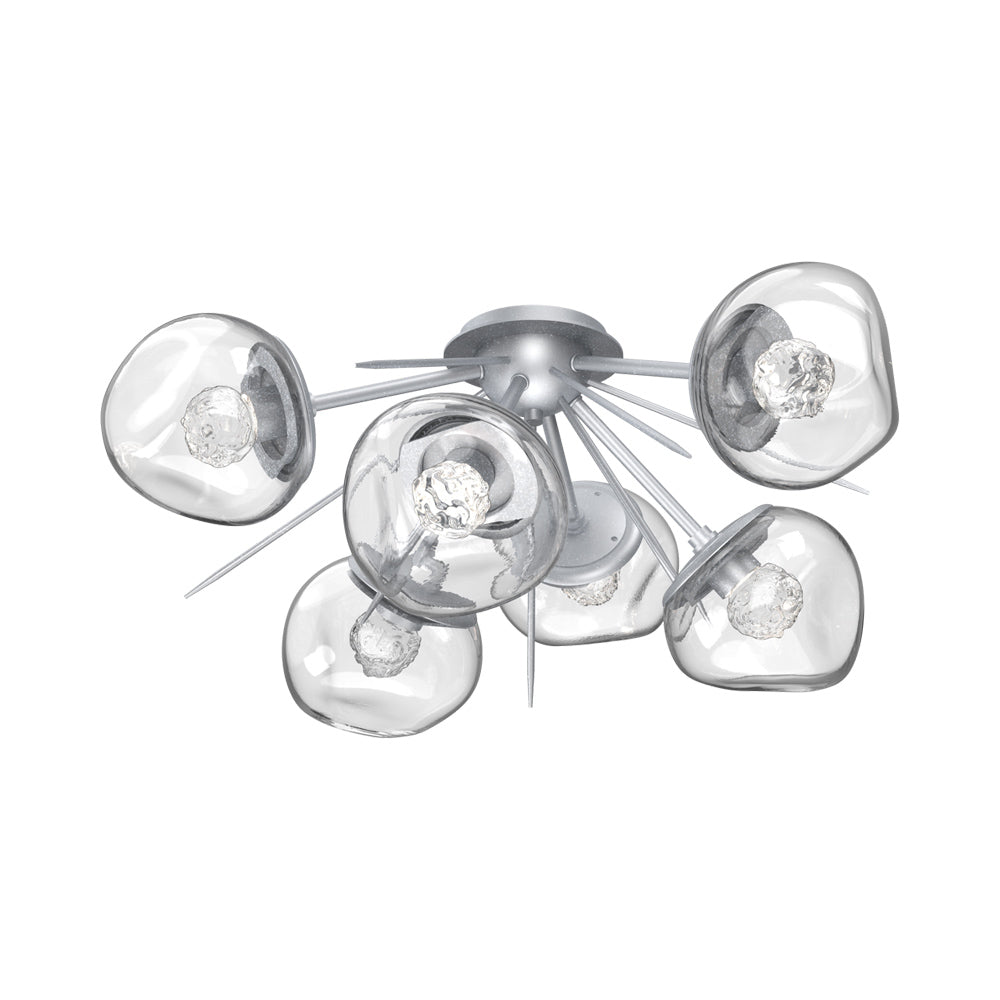 Luna Starburst LED Flush Mount Ceiling Light in Classic Silver/Clear (Floret Crystal).