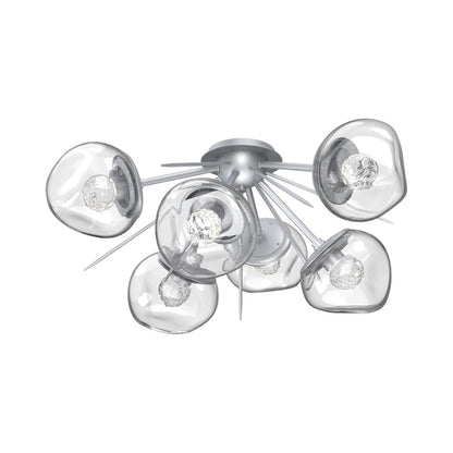 Luna Starburst LED Flush Mount Ceiling Light in Classic Silver/Clear (Floret Crystal).
