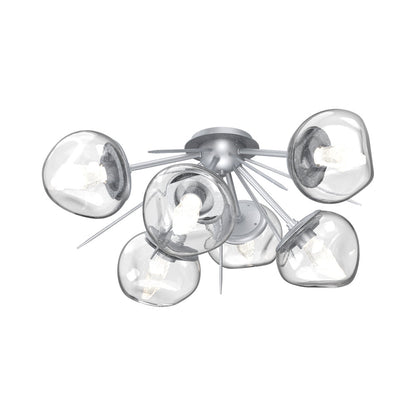 Luna Starburst LED Flush Mount Ceiling Light in Classic Silver/Clear (Geo Crystal).